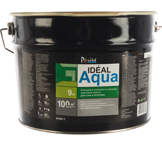 Краска для стен и потолков Paritet Color Ideal Aqua Base С 9L PA10006