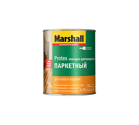 Лак MARSHALL PROTEX паркетный, износостойкий, матовый, 2.5 л 5255235