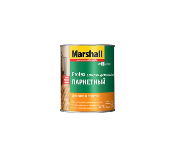 Лак MARSHALL PROTEX паркетный, износостойкий, матовый, 2.5 л 5255235