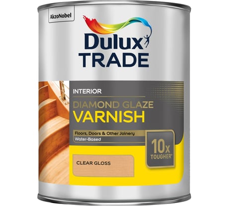 Однокомпонентный лак на водной основе DIAMOND GLAZE DULUX суперпрочность, глянцевый 1 л 5083002