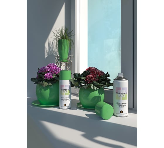 Декоративная аэрозольная краска CORALINO LIGHT Весенняя зелень CL1003