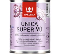 Лак TIKKURILA UNICA SUPER 90 алкидно уретановый универсальный износостойкий, высокоглянцевый 9л 55664040160