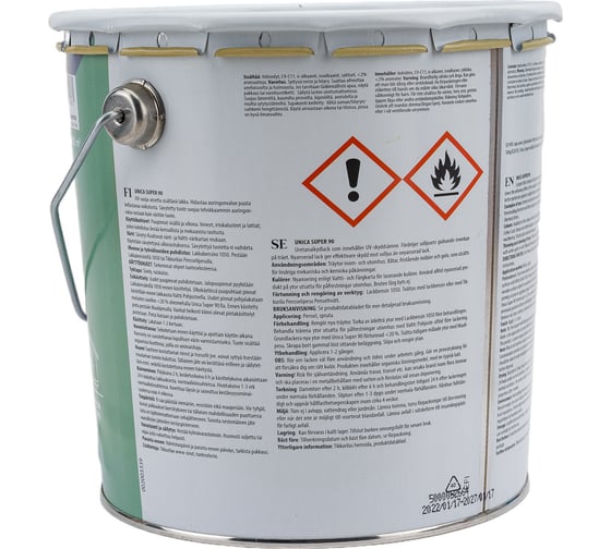 Лак TIKKURILA UNICA SUPER 90 алкидно уретановый универсальный износостойкий, высокоглянцевый 2,7л 55664040130