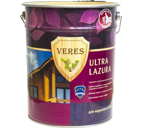 Пропитка Veres Ultra Lazura №8 дуб темный 9 л 1 205694