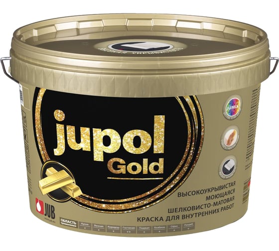 Моющаяся краска Jub Jupol Gold для внутренних работ база а 1001 2 л 1/8/192 48281 1