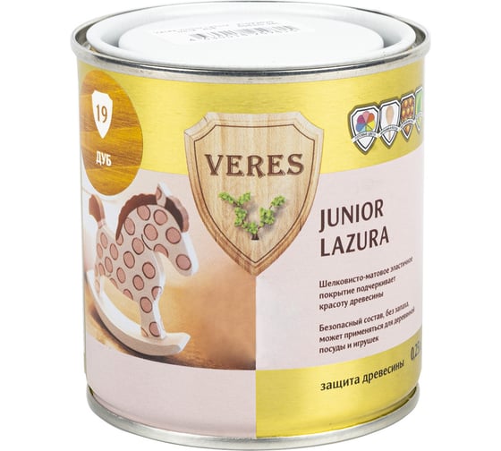 Пропитка Veres Junior Lazura №19 дуб 0.25 л 1/6 48852 1