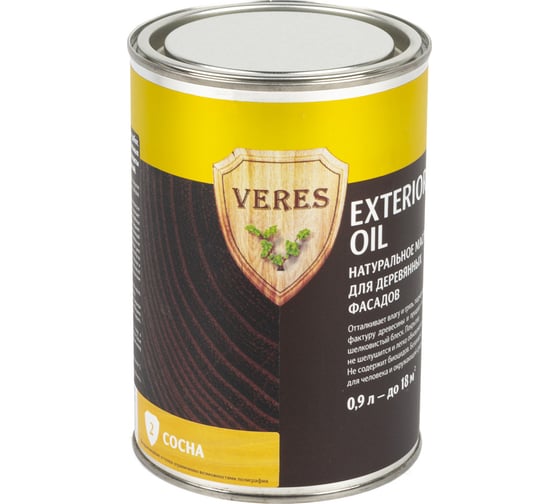 Масло Veres Oil Exterior для наружных работ №2 сосна 0.9 л 1/6 52305