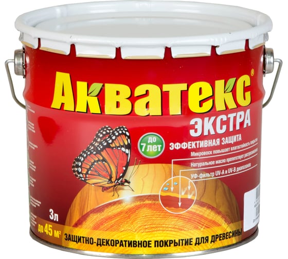 Защитно-декоративное покрытие для древесины Акватекс Экстра шиповник, полуглянцевое, 10 л 13882