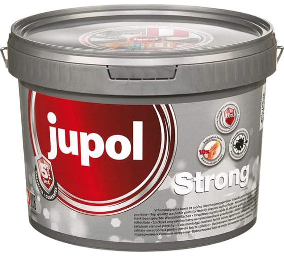 Сверхстойкая моющаяся краска Jub Jupol Strong для внутренних работ база а 1001 5 л 1/2/72 51246