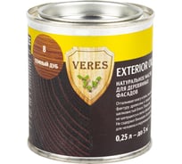 Масло Veres Oil Exterior для наружных работ №8 темный дуб 0.25 л 1/6 52310