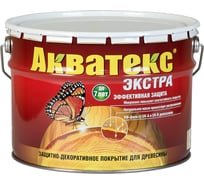 Защитно-декоративное покрытие для древесины Акватекс Экстра красное дерево, полуглянцевое, 10 л 13886