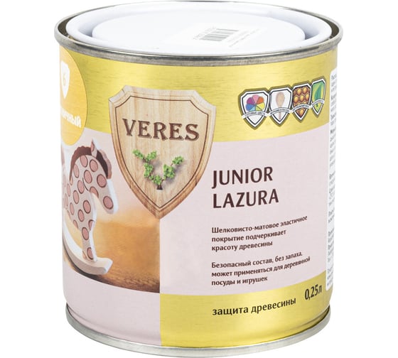 Пропитка Veres Junior Lazura №6 пшеничный 0.25 л 1/6 48857