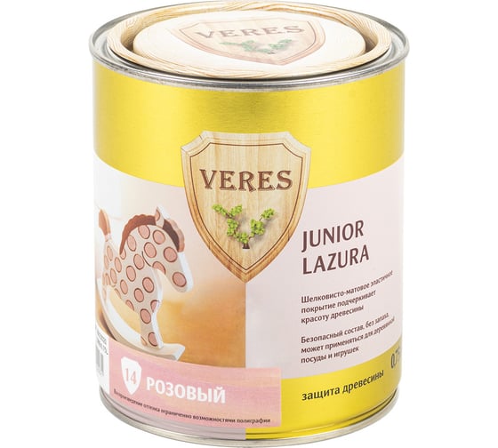 Пропитка Veres Junior Lazura №14 розовый 0.75 л 1/4 48874 1