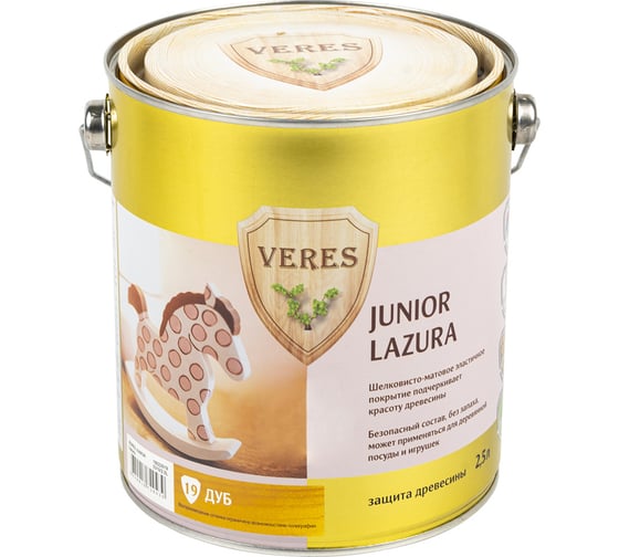 Пропитка Veres Junior Lazura №19 дуб 2.5 л 1/4 48888