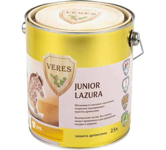 Пропитка Veres Junior Lazura №19 дуб 2.5 л 1/4 48888