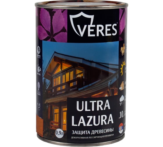 Пропитка Veres Ultra Lazura №19 дуб 0.9 л 1/6 42037