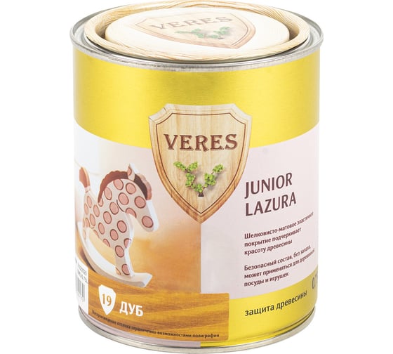 Пропитка Veres Junior Lazura №19 дуб 0.75 л 1/4 48868