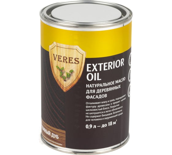 Масло Veres Oil Exterior для наружных работ №8 темный дуб 0.9 л 1/6 52311