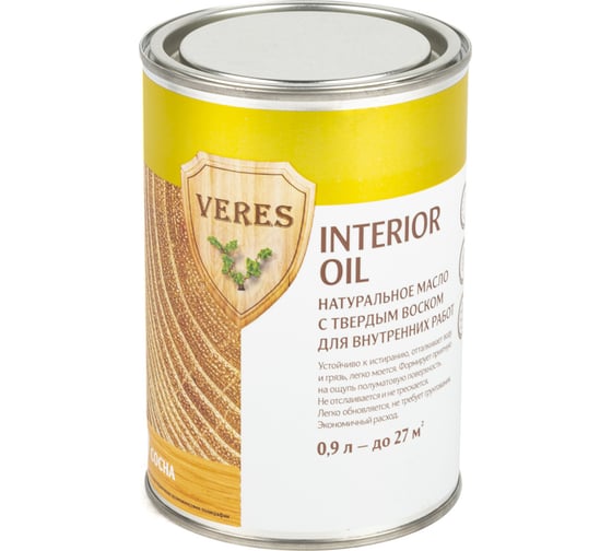 Масло Veres Oil Interior для внутренних работ №2 сосна 0.9 л 1/6 52293