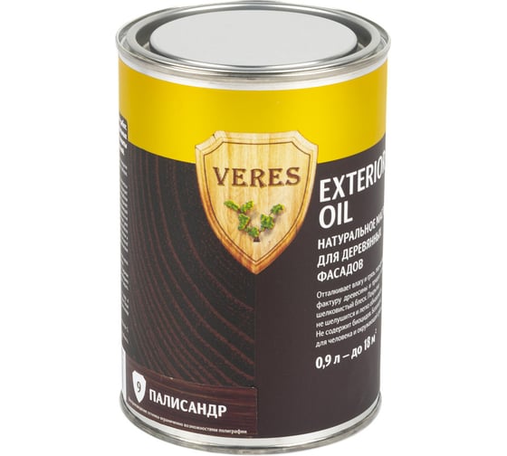 Масло Veres Oil Exterior для наружных работ №9 палисандр 0.9 л 1/6 52314