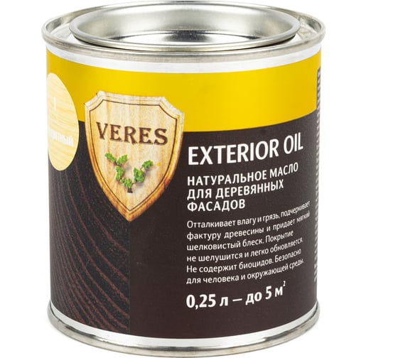 Масло Veres Oil Exterior для наружных работ №1 бесцветный 0.25 л 1/6 52286