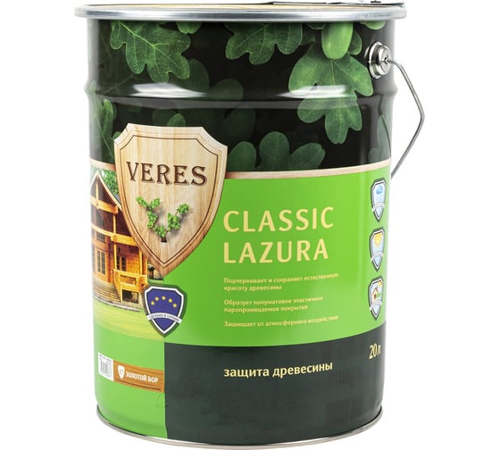 Пропитка Veres Classic Lazura №17 золотой бор 20 л 1 42567
