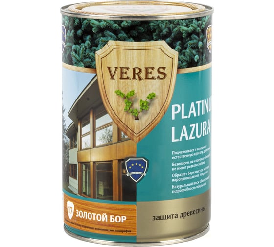 Пропитка Veres Platinum Lazura №19 дуб 0.9 л 1/6 48820