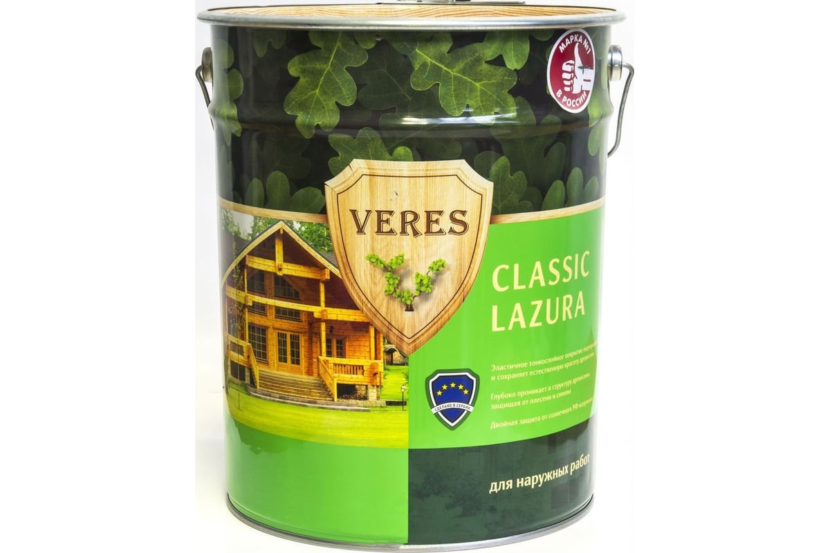 Пропитка Veres Classic Lazura №8 дуб темный 9 л 1 205686