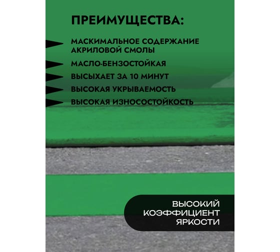Краска Грида АК-Дор 1.01 для разметки дорог зеленая 30 кг 1/22 209846 НФ-00000249