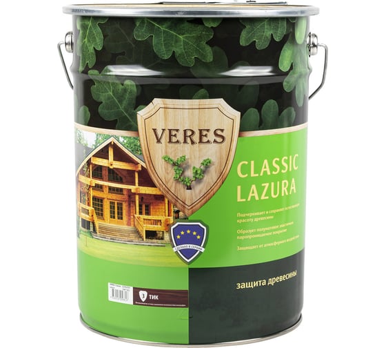Пропитка Veres Classic Lazura №3 тик 20 л 1 42560 1