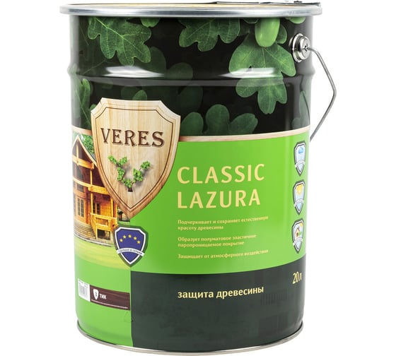 Пропитка Veres Classic Lazura №3 тик 20 л 1 42560
