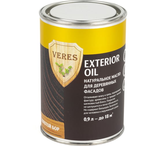 Масло Veres Oil Exterior для наружных работ №17 золотой бор 0.9 л 1/6 52308