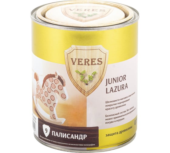 Пропитка Veres Junior Lazura №9 палисандр 0.75 л 1/4 48870
