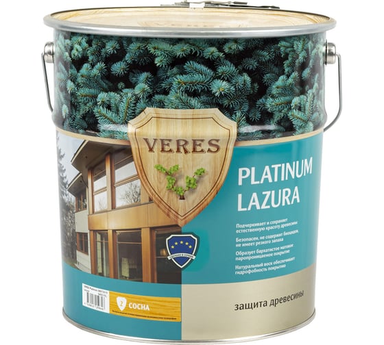 Пропитка Veres Platinum Lazura №2 сосна 10 л 1 48832 1