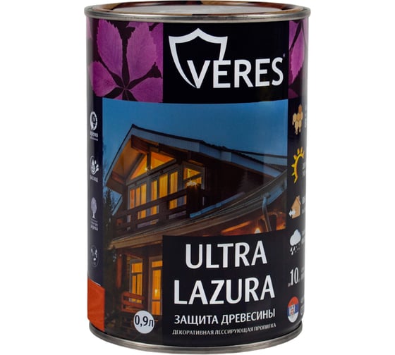 Пропитка Veres Ultra Lazura №17 золотой бор 0.9 л 1/6 42028