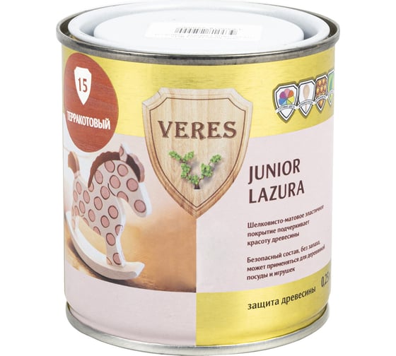 Пропитка Veres Junior Lazura №15 терракотовый 0.25 л 1/6 48846