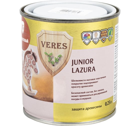 Пропитка Veres Junior Lazura №15 терракотовый 0.25 л 1/6 48846