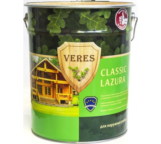 Пропитка Veres Classic Lazura №3 тик 9 л 1 205683 1