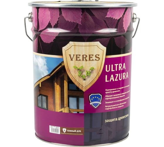 Пропитка Veres Ultra Lazura №8 дуб темный 20 л 1 42574