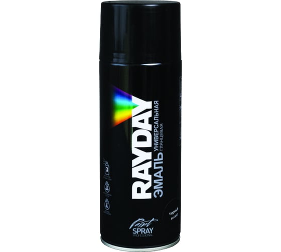 Акриловая краска аэрозоль Rayday глянцевая черная 520 мл 12 PU-0002 134992 1