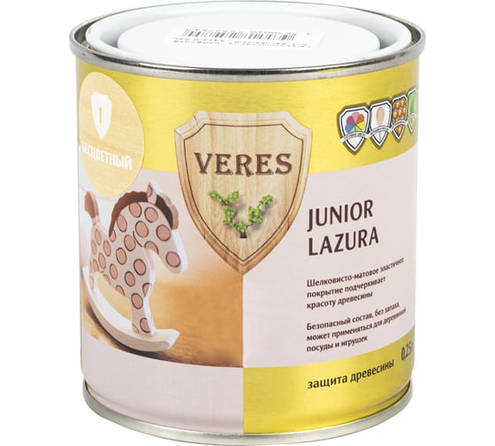 Пропитка Veres Junior Lazura №1 бесцветный 0.25 л 1/6 48843 1
