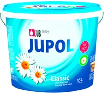 Матовая краска Jub Jupol Classic для стен и потолков супербелая 15 л 1/24 48279