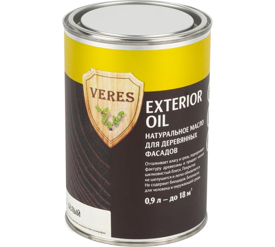 Масло Veres Oil Exterior для наружных работ №12 белый 0.9 л 1/6 52355