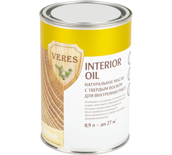 Масло Veres Oil Interior для внутренних работ №1 бесцветный 0.9 л 1/6 52288