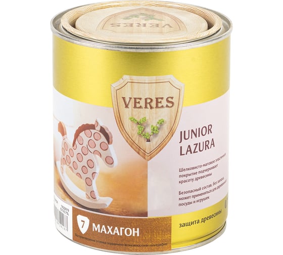 Пропитка Veres Junior Lazura №7 махагон 0.75 л 1/4 48869 1
