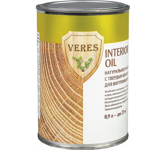 Масло Veres Oil Interior для внутренних работ №12 белый 0.9 л 1/6 52350