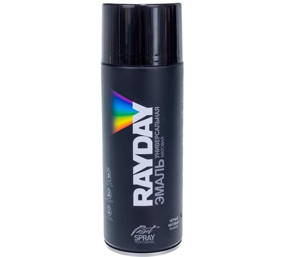 Акриловая краска аэрозоль Rayday матовая черная 520 мл 12 PU-0003-M 134993