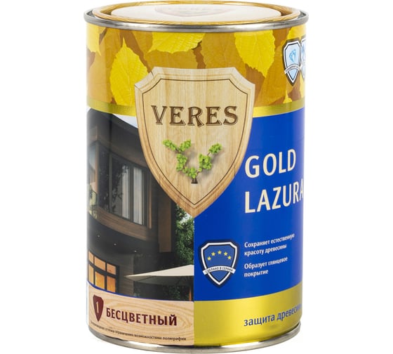 Пропитка Veres Gold Lazura №1 бесцветный 0.9 л 1/6 42708