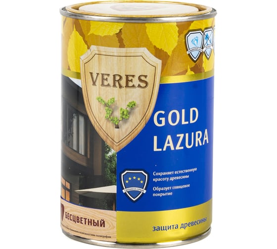 Пропитка Veres Gold Lazura №1 бесцветный 0.9 л 1/6 42708