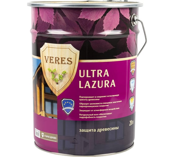 Пропитка Veres Ultra Lazura №30 старая древесина 20 л 1 205677
